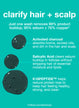 clarify hair + scalp: just one wash removes 99% product buildup, 95% sebum + 76% copper*